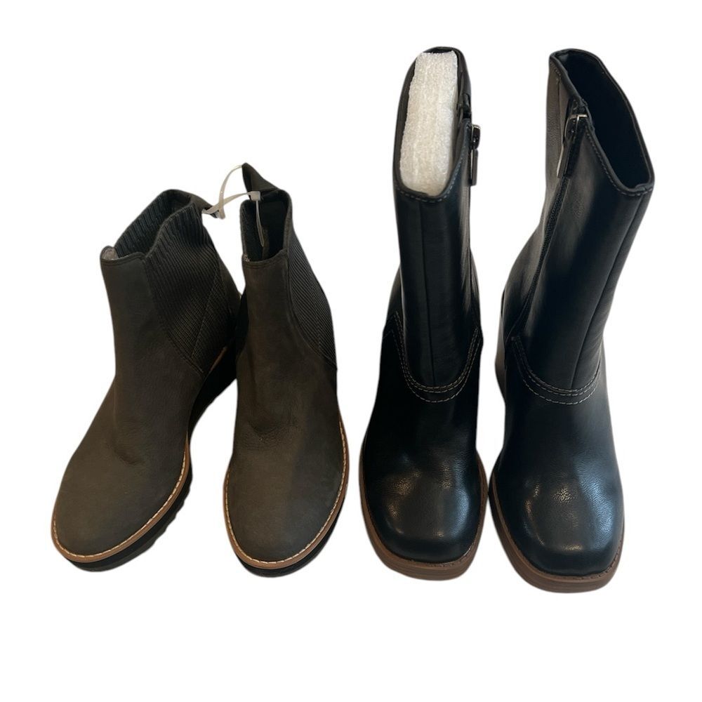 New Eileen Fisher Chelsea Boots Size 5 & Sand and Stone Denverr Faux Leather
